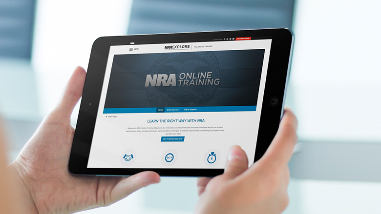 Person Looking at their Tablet with an NRA Web Site On It